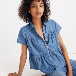 Madewell soft denim button down shirt